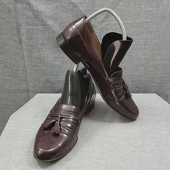 BALLY brown Italian leather tassel loafers slip-on Men's 10.5D (WIDE) - Picture 1 of 13